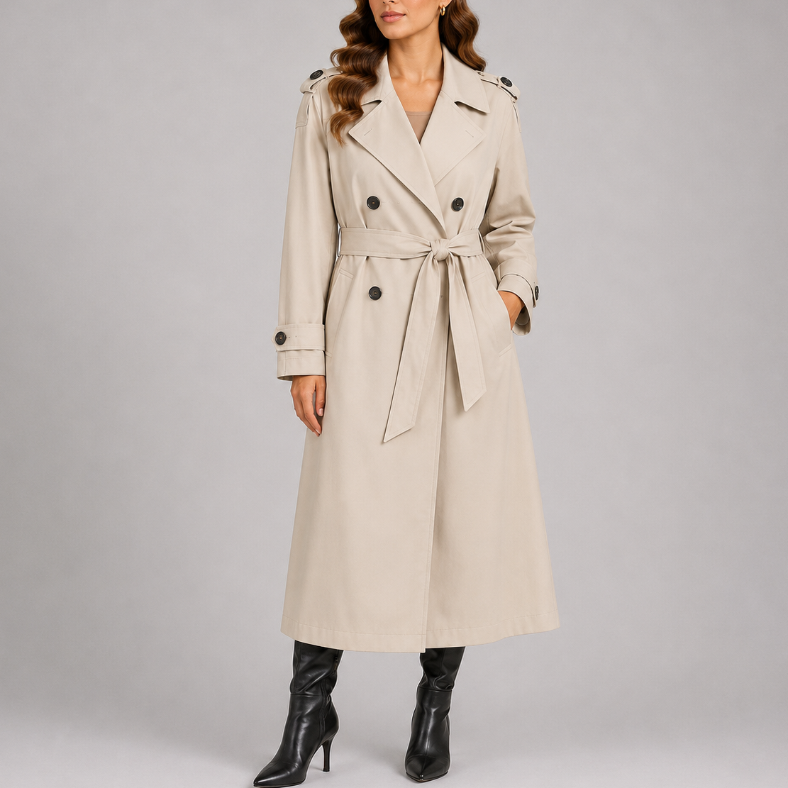 Women's Classic Long Trench Coat – Timeless Wardrobe