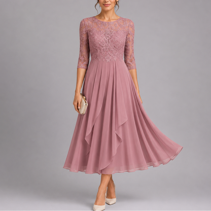 Women's Embroidered Lace Midi Dress | Wedding Guest