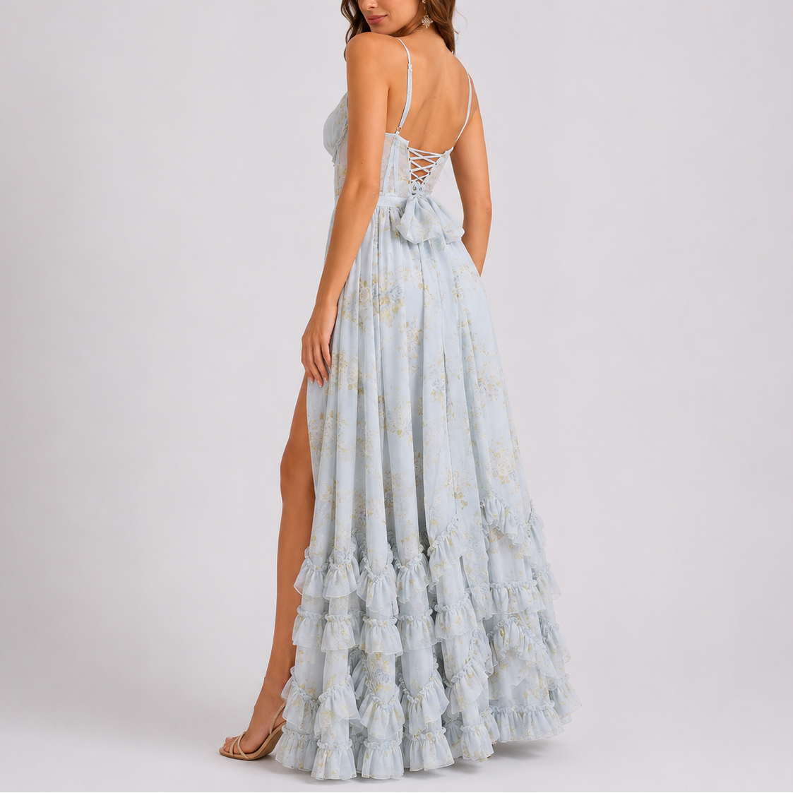 Women's Floral Corset Maxi Dress – Flattering Fit for Women