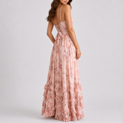 Women's Floral Corset Maxi Dress – Flattering Fit for Women