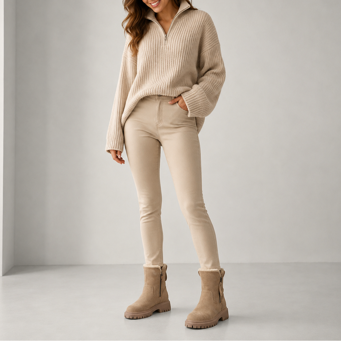 Women's Winter Ankle Boots | Faux Fur Lined Chunky Sole Boots – Everyday Comfort Boot
