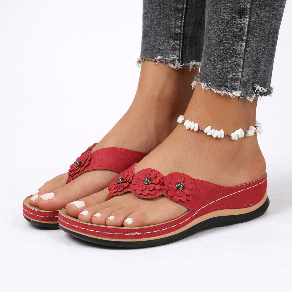 Women’s Floral Orthopedic Summer Sandals – Cushioned Support – Everyday Walking Comfort