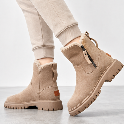 Women's Winter Ankle Boots | Faux Fur Lined Chunky Sole Boots – Everyday Comfort Boot