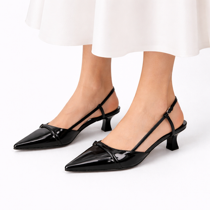 Women’s Patent Slingback Heels — Stylish Pointed Toe – Elegant Occasion Footwear UK