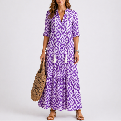 Women’s Summer Floral Midi Dress – Print Lightweight