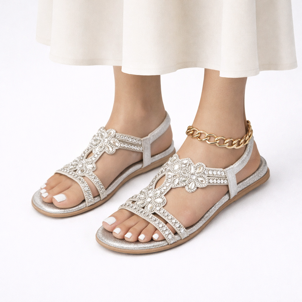 women’s orthopedic floral summer sandals — crystal comfort fit – Everyday Walking Comfort