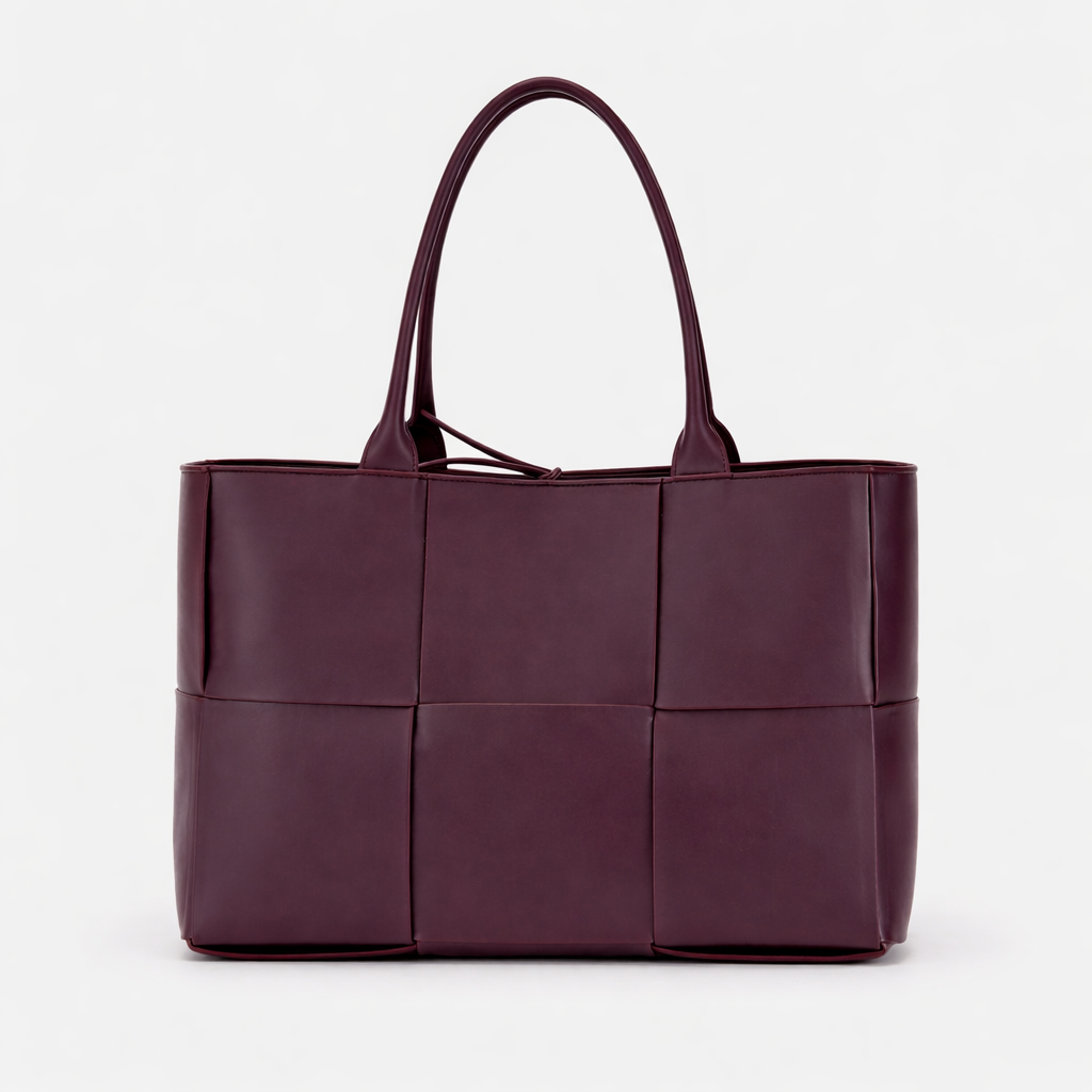Luxury Woven Tote Bag – Soft Vegan Leather – Versatile Shoulder Essential