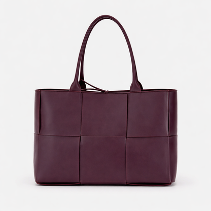 Luxury Woven Tote Bag – Soft Vegan Leather – Versatile Shoulder Essential
