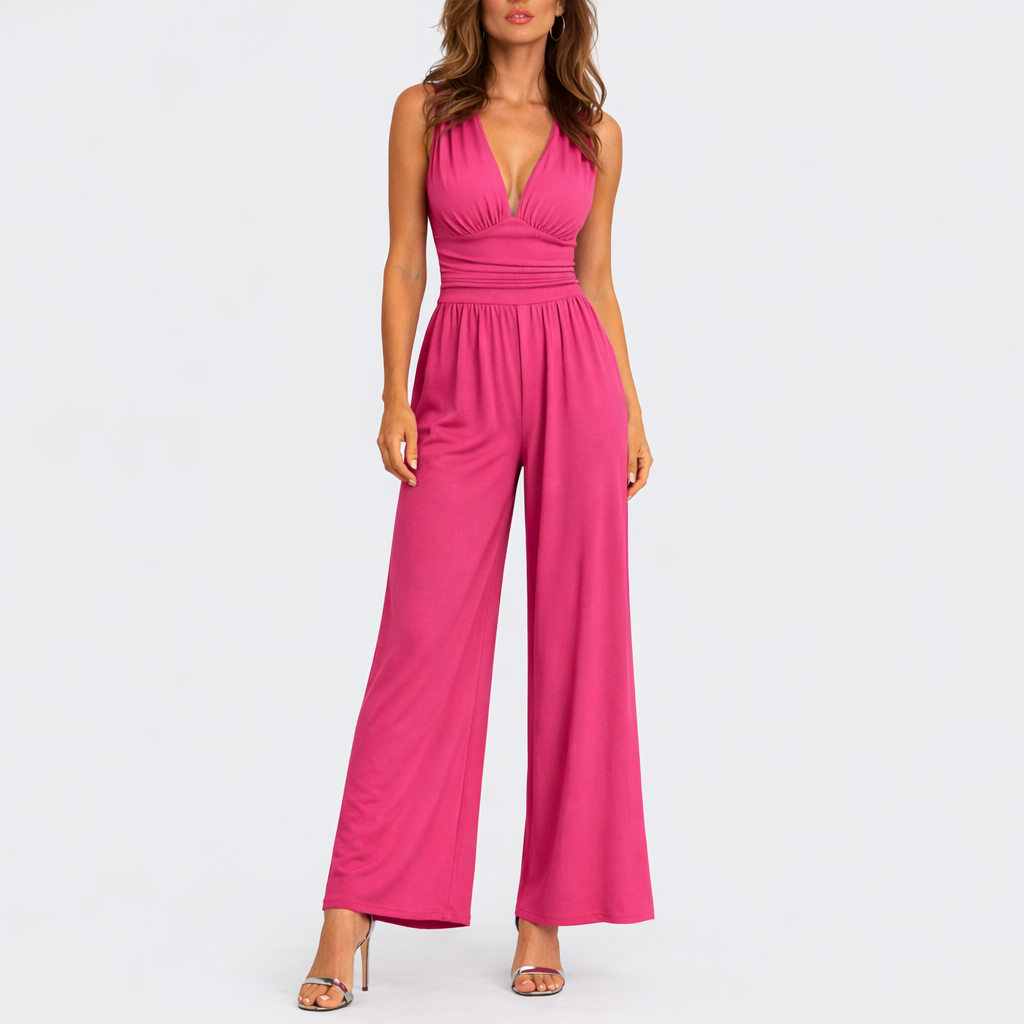Women's Chic Sleeveless Wide-Leg Jumpsuit – Upgrade Wardrobe