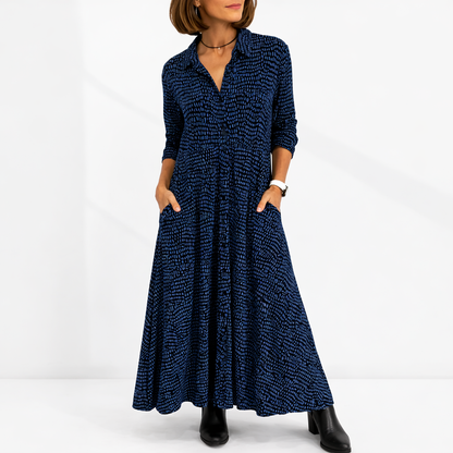 Women’s Stylish Midi Dress – Relaxed Fit with Pockets – Elegant Occasion Wear UK