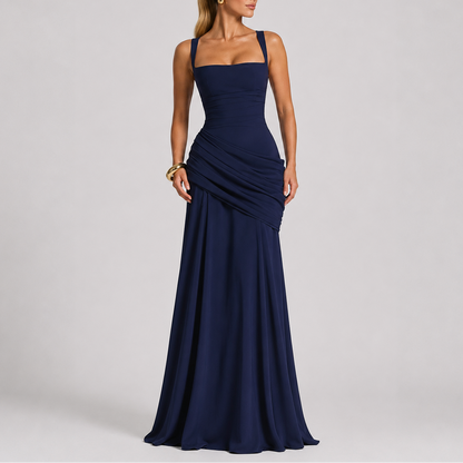 Women’s Stylish Ruched Maxi Evening Dress – Flattering Fit for Women