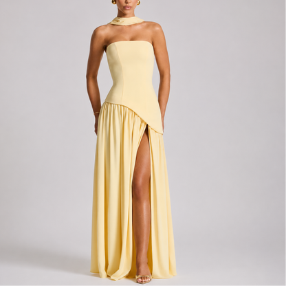 Women's Open Back Scarf Maxi Dress
