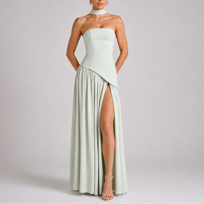 Women's Open Back Scarf Maxi Dress