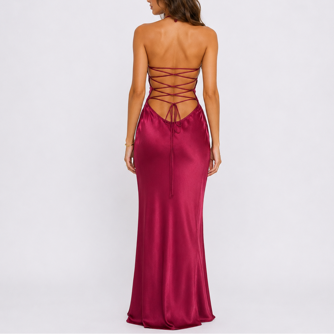 Women’s Stylish Satin Maxi Dress – Flattering Fit for Women
