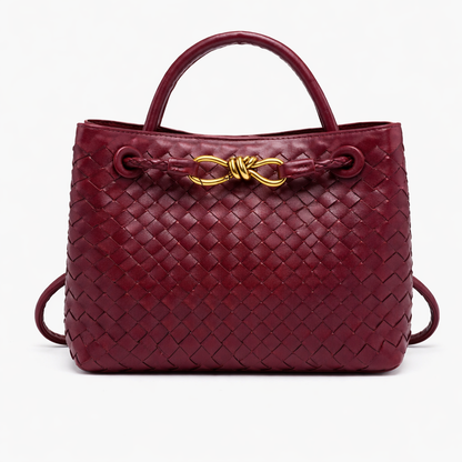 Woven Luxury Tote Bag – Soft Vegan Leather Everyday Shoulder Bag – Spacious Everyday Carryall