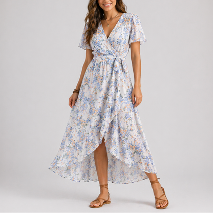 Women’s Summer Floral Midi Dress – Features Print