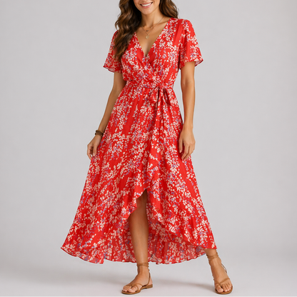Women’s Summer Floral Midi Dress – Features Print