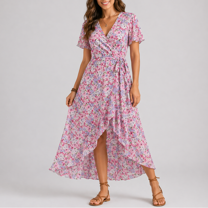 Women’s Summer Floral Midi Dress – Features Print