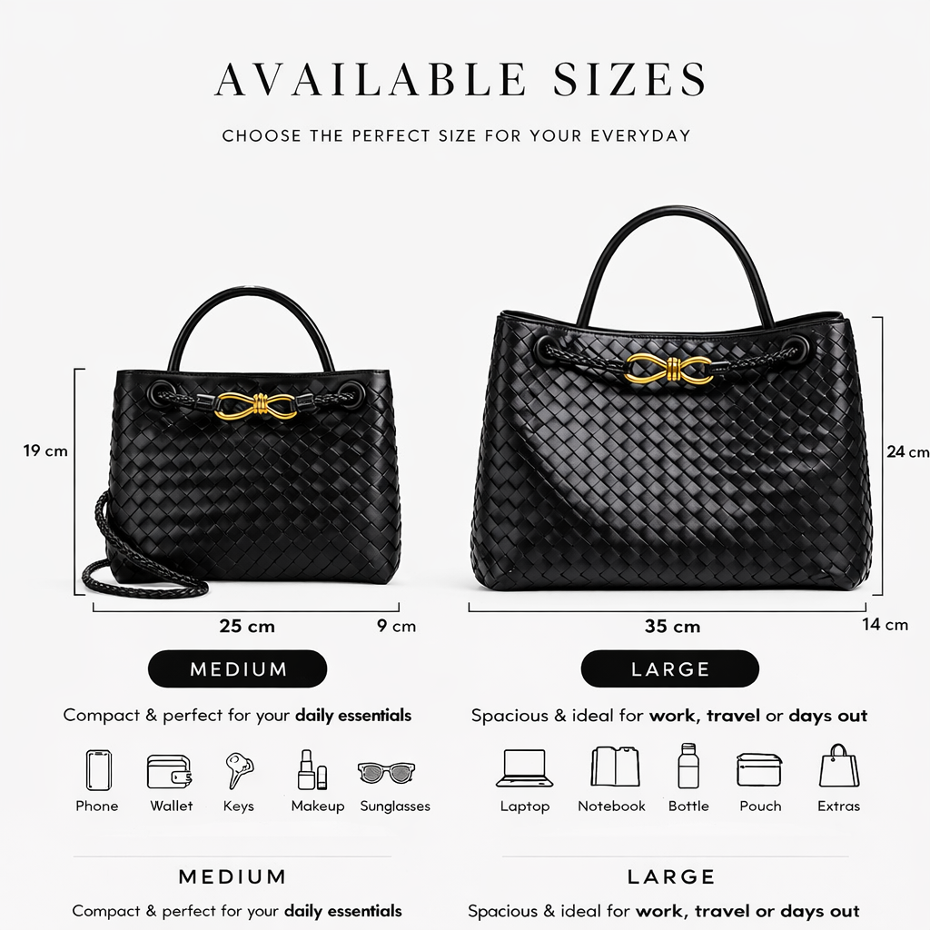 Woven Luxury Tote Bag – Soft Vegan Leather Everyday Shoulder Bag – Spacious Everyday Carryall