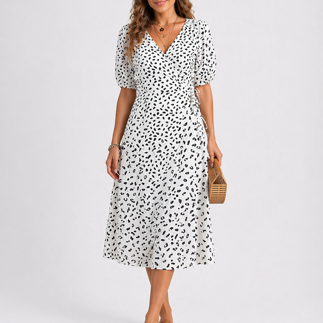Women’s Summer Abstract Print Midi Dress – Elegant Occasion Wear UK