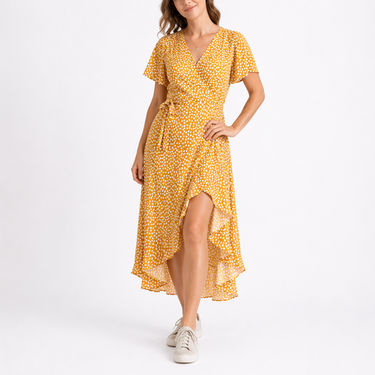 Women’s Summer Midi Dress with V-Neck – Effortless Everyday Style