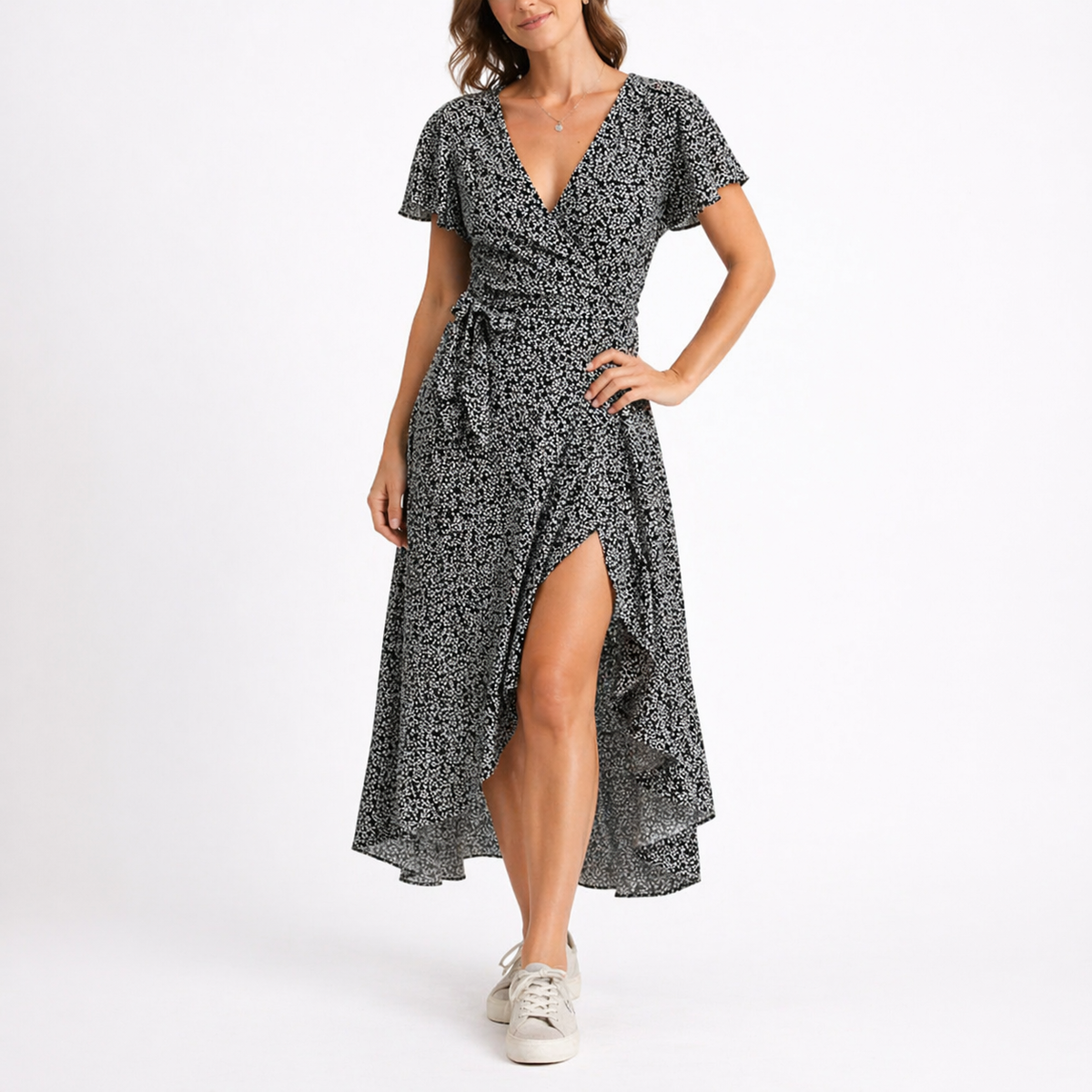 Women’s Summer Midi Dress with V-Neck – Effortless Everyday Style
