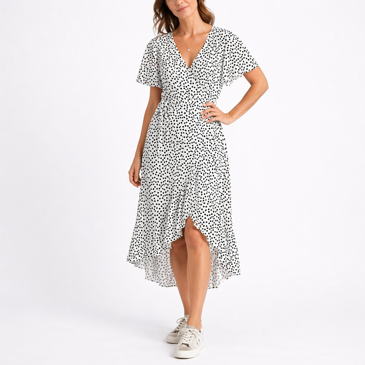 Women’s Summer Midi Dress with V-Neck – Effortless Everyday Style