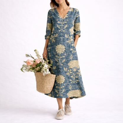 Women's Linen Floral Dress – Effortless Comfort