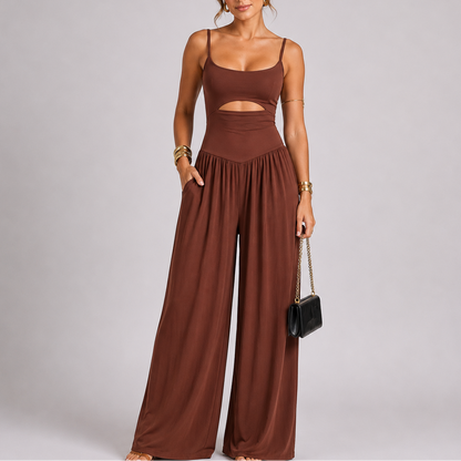 Women’s Stylish Cut-Out Wide Leg Jumpsuit – Effortless Occasion Wear