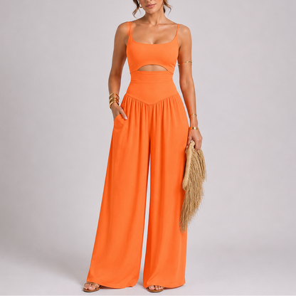 Women’s Stylish Cut-Out Wide Leg Jumpsuit – Effortless Occasion Wear
