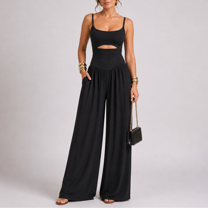 Women’s Stylish Cut-Out Wide Leg Jumpsuit – Effortless Occasion Wear