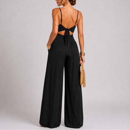 Women’s Stylish Cut-Out Wide Leg Jumpsuit – Effortless Occasion Wear
