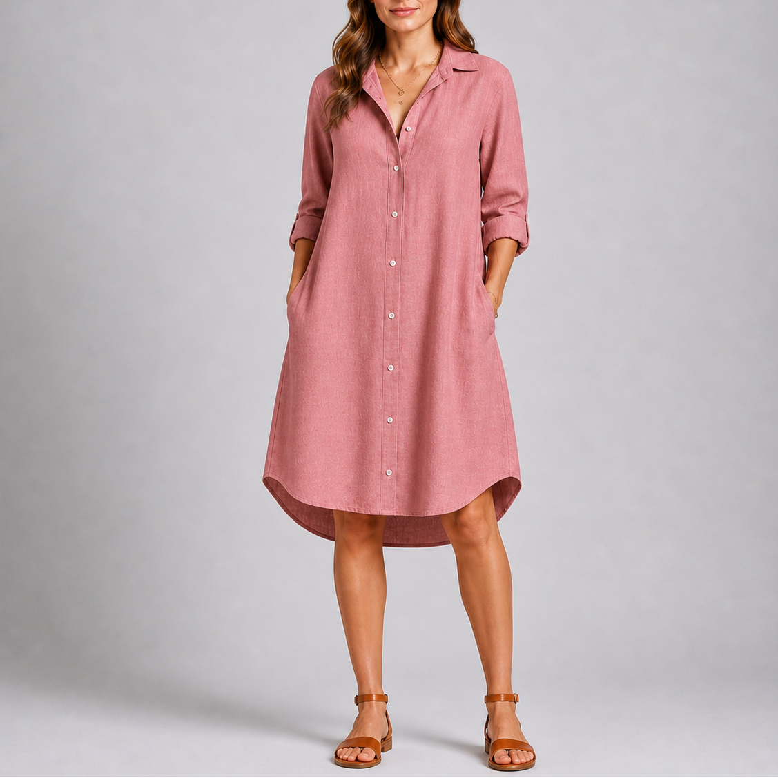 Women’s Summer Shirt Dress with Button Front and Relaxed Fit – Elegant Occasion Wear UK