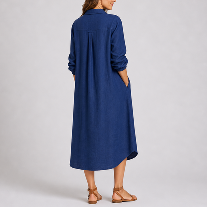 Women’s Summer Shirt Dress with Button Front and Relaxed Fit – Elegant Occasion Wear UK