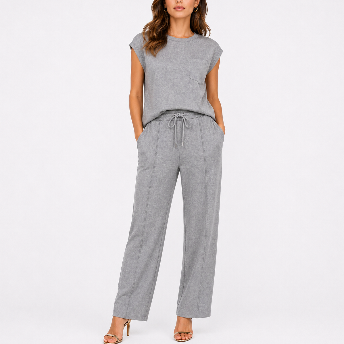 Women’s Relaxed Fit Two Piece Set – Everyday Summer Outfit – Matching Two-Piece Set UK