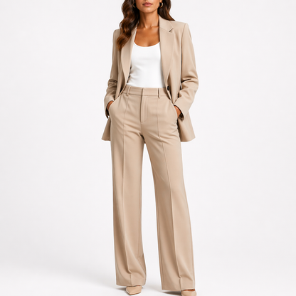 Women’s Two-Piece Set with Blazer and Straight-Leg Pants – Coordinated Outfit for Women