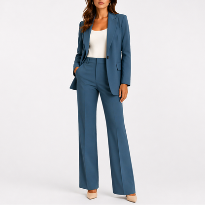 Women’s Two-Piece Set with Blazer and Straight-Leg Pants – Coordinated Outfit for Women