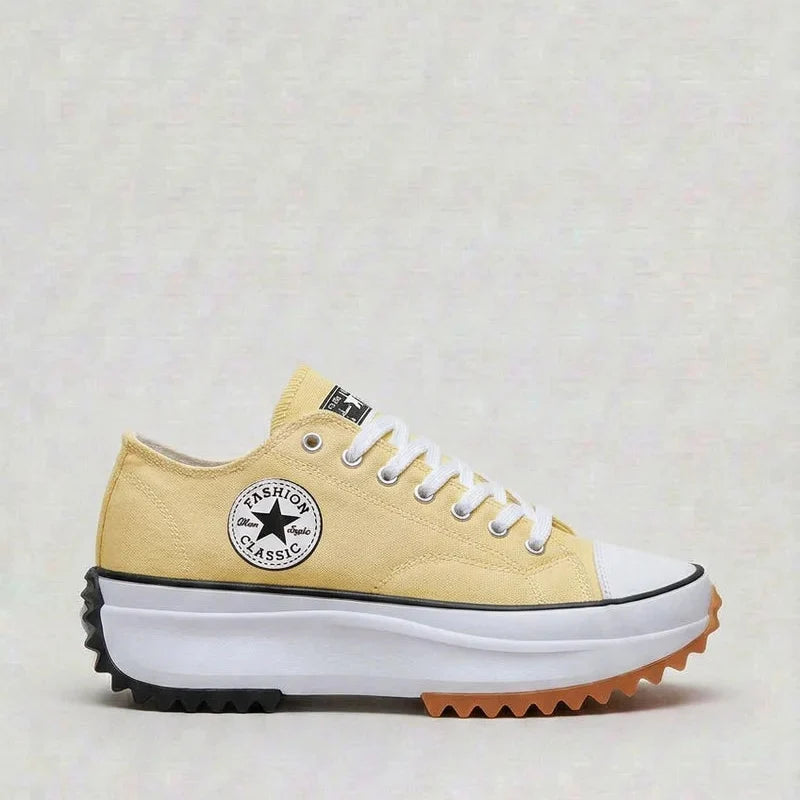 Women's Canvas Platform Trainers | Chunky Lace-Up Sneakers – Supportive Walking Shoe