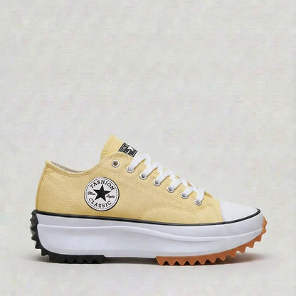 Women's Canvas Platform Trainers | Chunky Lace-Up Sneakers – Supportive Walking Shoe