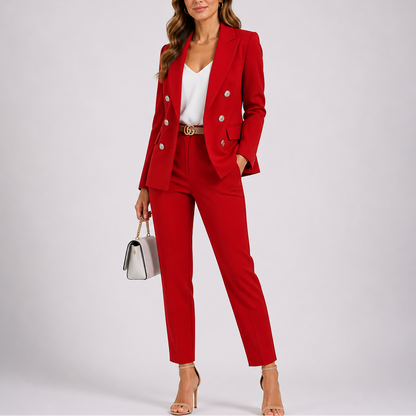 Women’s Tailored Blazer and Trousers Two Piece Suit Set