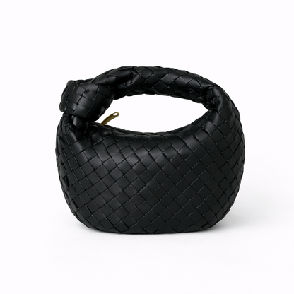 Luxury Woven Knot Handle Bag – Soft Vegan Leather – Spacious Everyday Carryall