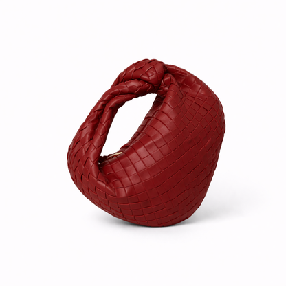 Luxury Woven Knot Handle Bag – Soft Vegan Leather – Spacious Everyday Carryall