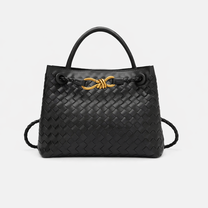 Woven Luxury Tote Bag – Soft Vegan Leather Everyday Shoulder Bag – Spacious Everyday Carryall