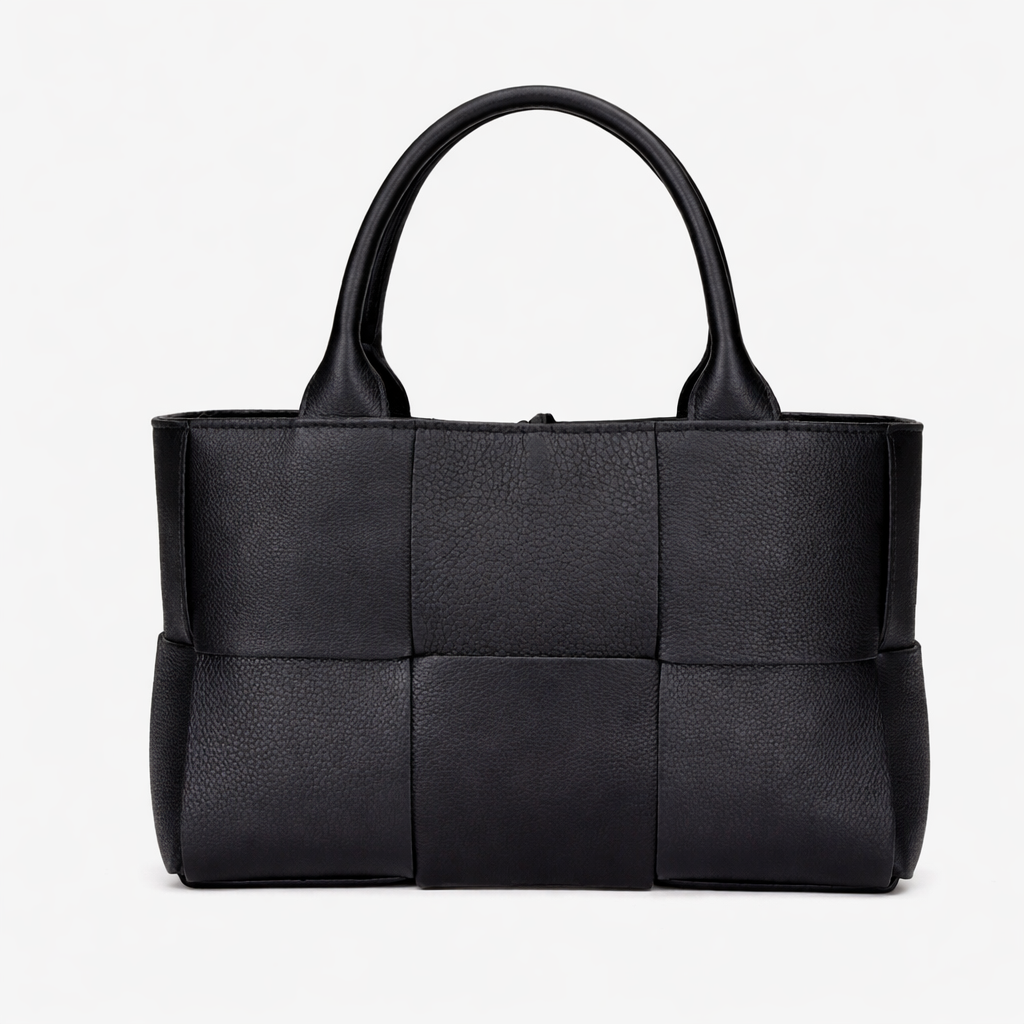 Luxury Woven Tote Bag – Soft Vegan Leather – Versatile Shoulder Essential