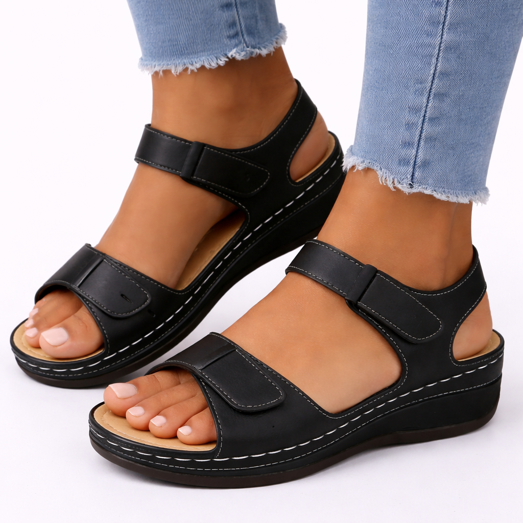Women’s Orthopedic Walking Sandals – Wedge Heel Comfort Fit – Everyday Walking Comfort