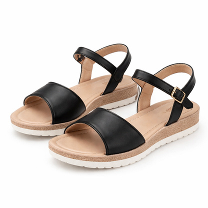 Women’s Summer Wedge Sandals – Cushioned Strap Comfort – Supportive Warm Weather Shoe