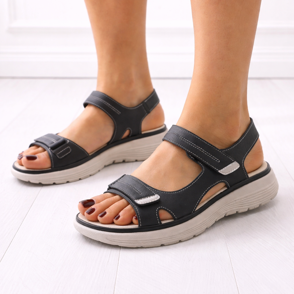 Women’s Orthopedic Platform Sandals – Adjustable Straps, Everyday Support Fit – Comfortable Summer Footwear UK