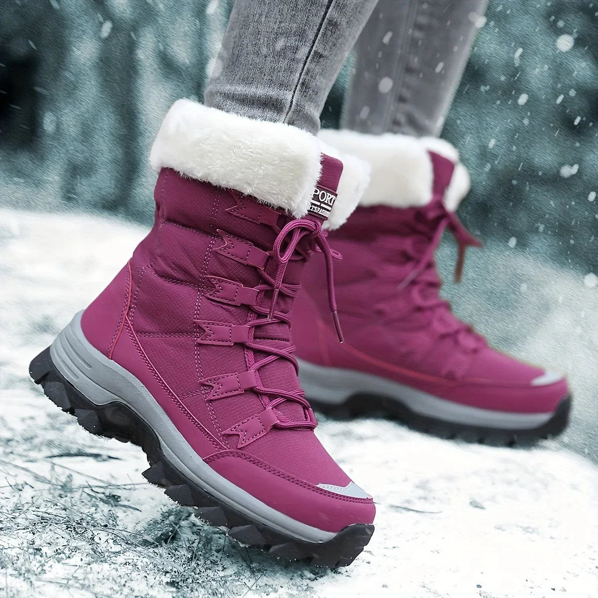 Women's Winter Boots | Cushioned Faux Fur Snow Boots – Autumn Ankle Footwear UK