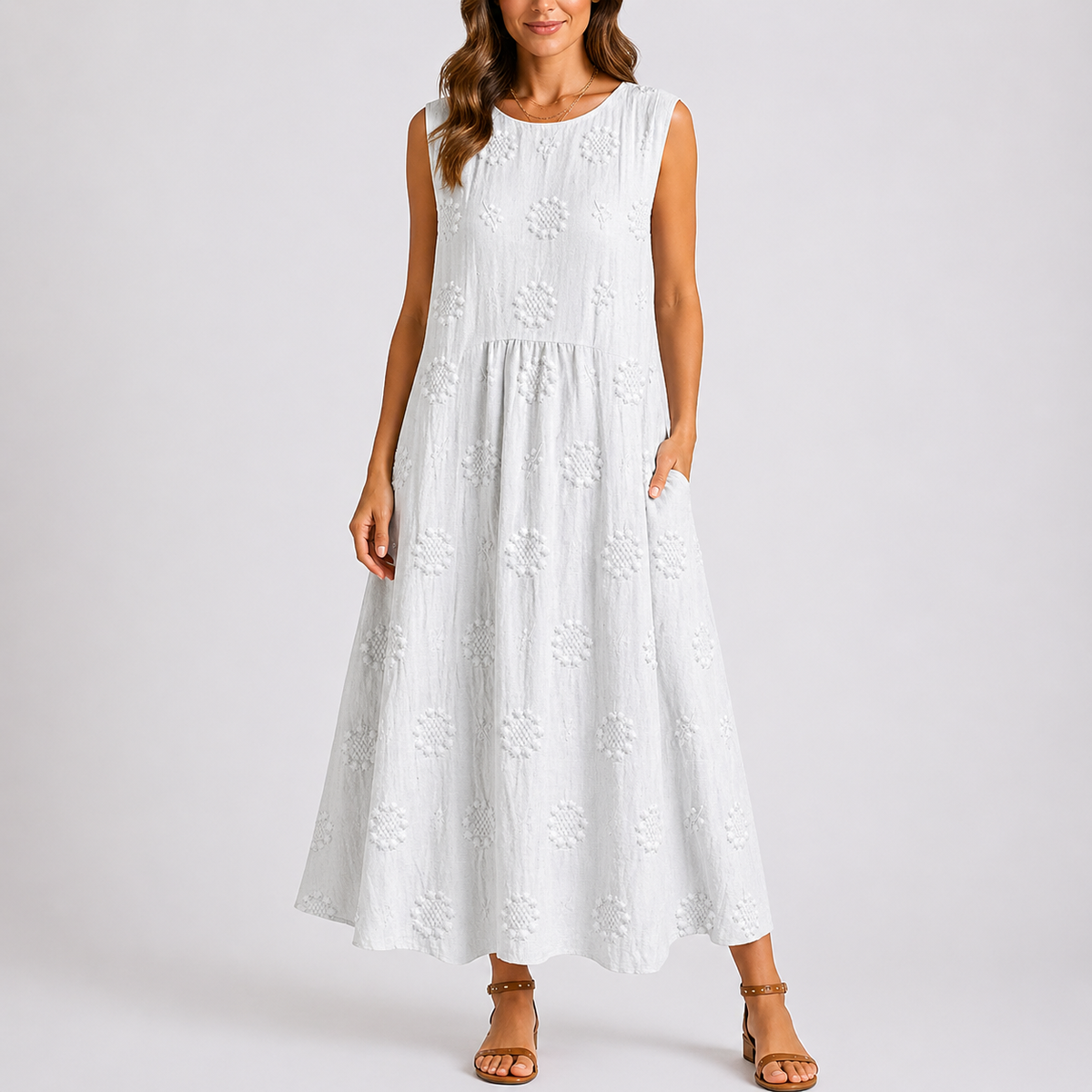 Women’s Floral Relaxed Fit Summer Midi Dress – Elegant Occasion Wear UK
