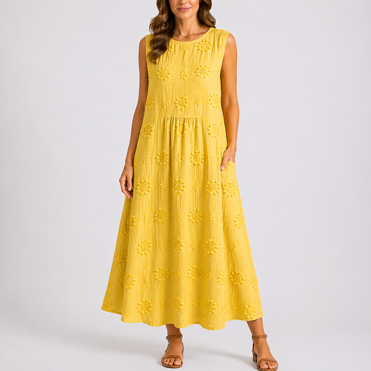Women’s Floral Relaxed Fit Summer Midi Dress – Elegant Occasion Wear UK